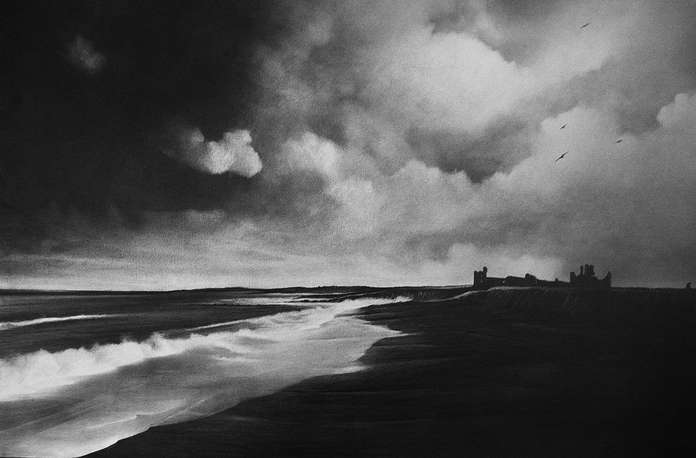 A drawing of Dunstanburgh in Northumberland